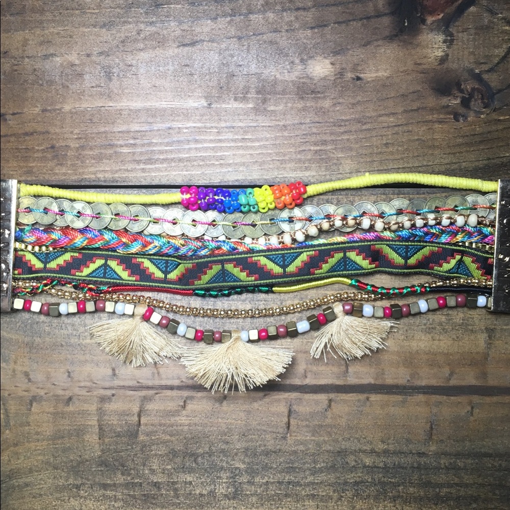 Boho Festival Mixed Media Multicolor Bracelet - Picture 3 of 5